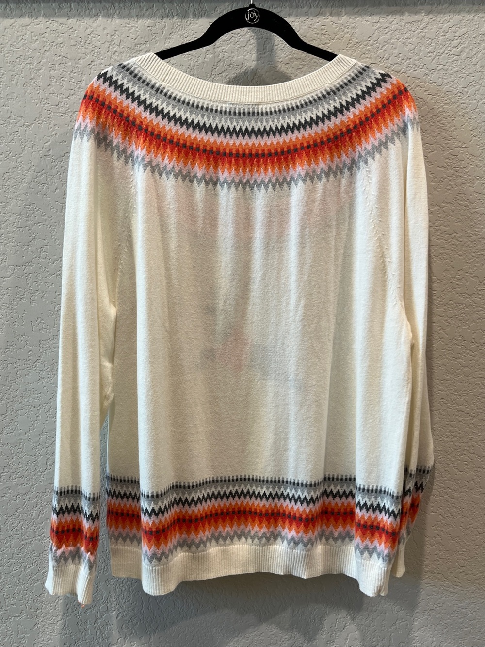 Talbots Reindeer Fair Isle Pullover Sweater Ivory Red Gray Lightweight Size XL - Picture 11 of 11